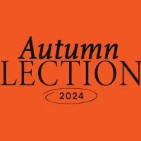 Autumn Elections 2024 logo black text on orange background