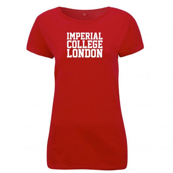 Ladies Imperial Block Letter T-Shirt in Red