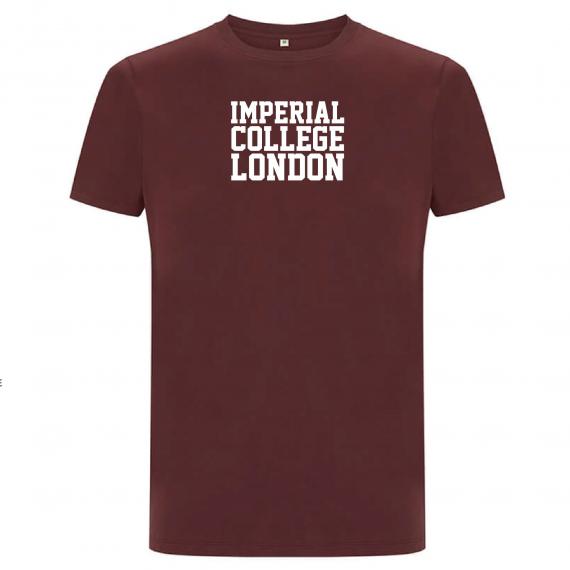 Imperial Block Letter T-Shirt in Burgundy