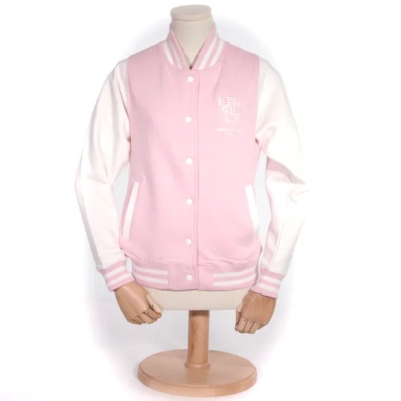 Ladies Crest Varsity Jacket Pink